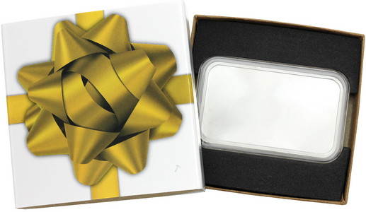 SilverTowne Natural Kraft Paper Gift Box with Gold Bow Box Sleeve & Capsule - Product Packaging [Add $7.00]